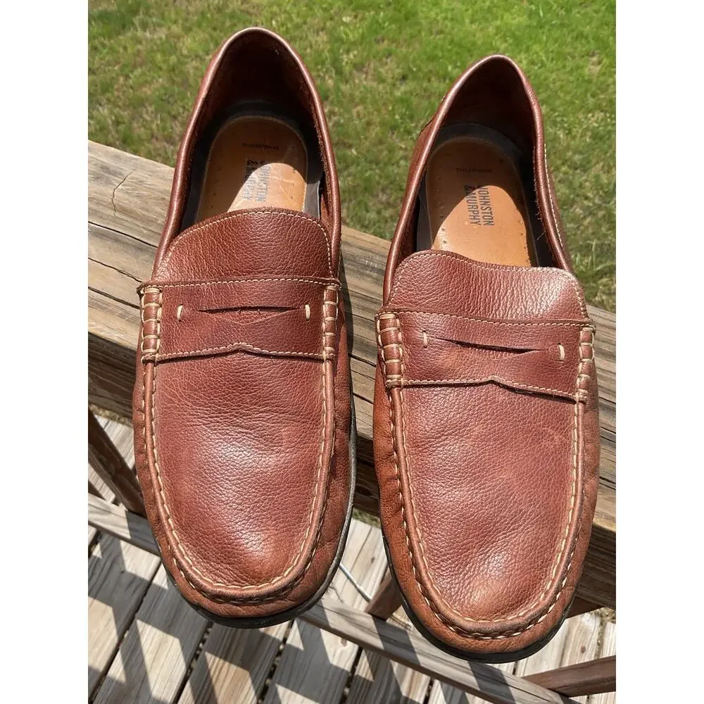 Johnston & Murphy Brown Leather Driving Moccasin Loafers Men's 13M